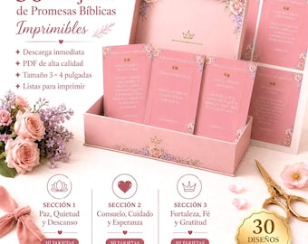 30 Tarjetas de Oración Cristianas Imprimibles en Español, Versículos Bíblicos,  Regalo Cristiano Mujer PDF, Bible Verse