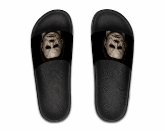 Horror Movie Halloween Mask Slide Sandals | Horror Movie Sliders, Halloween Slip-Ons