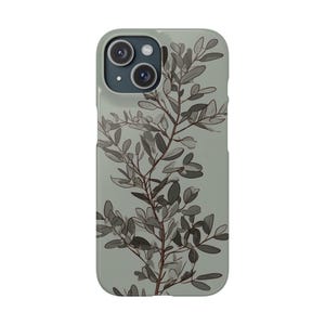 Sage Green Eucalyptus Phone Case, Minimalist Botanical Phone Cover, Aesthetic Chic iPhone Case, Sleek Nature Protective Case, SolariCaseCo