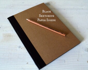 Black paper Sketchbook Art Journal, Black Artist Notebook, Hardcover journal Book with Black Pages, Small Photo book Scrapbook
