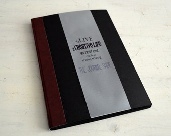 Black artist journal sketchbook, black notebook diary,  flat hardcover sketchbook with black pages, open flat scrapbook, photo album gift