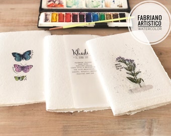 Thick Watercolor Travel Journal Sketchbook With Fabriano Artistico Cotton  Paper & Pl Leather, Fine Art Weekly Notebook Botanical Artist Gift 