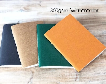 A5 Journal Sketchbook with 140 lbs watercolor paper, Moleskine cahier insert refill, Softcover sketchbook gift for creatives Urban Sketchers