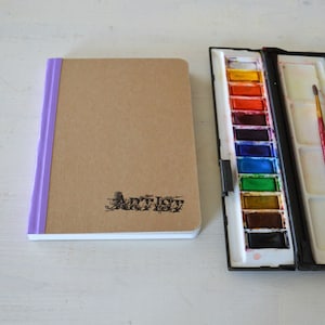 Small Journal Sketchbook with Fabriano Watercolor Paper, Hardcover Customizable Art Journal for Mixed Media Artists, Diary Notebook Gift