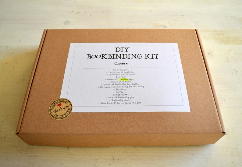 DIY bookbinding kit to make your own journal book diary with instructions of binding, Make your Book kit, Book Binding Supplies kit image 5