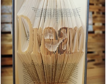 Your Name / word folded book for gift , folded book art, decor, home decor, personalized book art gift, book folding