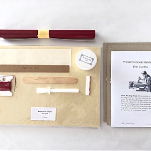 DIY bookbinding kit to make your own journal book diary with instructions of binding, Make your Book kit, Book Binding Supplies kit image 8