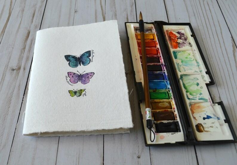 Khadi Journal with Cotton Watercolor Paper Lay flat Etsy