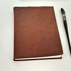 Diario di viaggio in pelle con carta Fabriano in cotone pressato a caldo per acquerello, quaderno di schizzi tascabile regalo per artista, arte botanica, illustrazioni