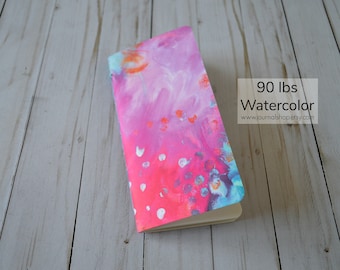 Travelers notebook journal refill with watercolor paper, artist pocket sketchbook midori insert, happy gift for creative