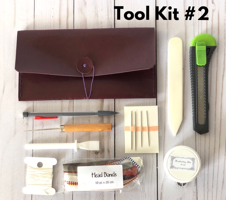 Bookbinding Tool Kit, Gift set for bookbinders, Booklover tool kit, Essential book binding supplies & tools, DIY Journal Make your own book Tool Kit 2