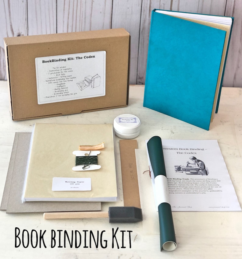 DIY Bookbinding kit with Instructions & Video Tutorial, Make your own Journal Creative Book Arts Bookish gift, Crafty Gift for Book lover image 3