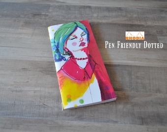 Dot Grid Journal Notebook Insert with Smooth Rhodia Paper, Midori Refill, Planner TN Notebook Insert, small pocket journal pen friendly