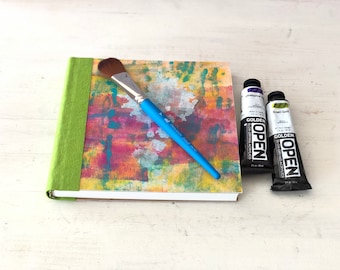 Square Hardcover Watercolor Drawing Notebook, Artist Blank Sketchbook Art Journal  8"x 8"  with 120lb Fabriano mixed media paper, Diary Book
