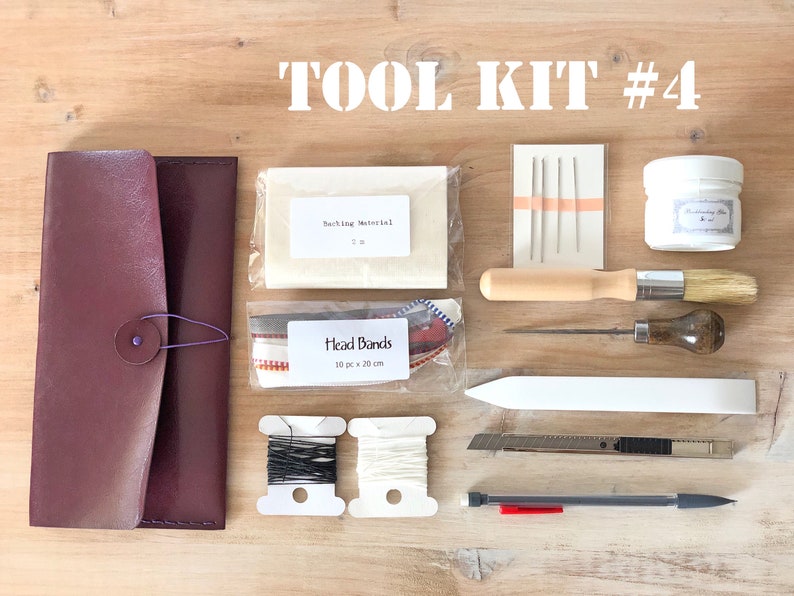 Bookbinding Tool Kit, Gift set for bookbinders, Booklover tool kit, Essential book binding supplies & tools, DIY Journal Make your own book Tool Kit 4