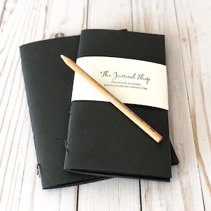 Small Sketchbook with Black Pages, TN or Cahier Insert Refill with Black Drawing Paper Pocket Black Booklet for White Drawing Creative Gift