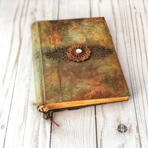 Rusty Steampunk Junk Journal Diary Scrapbook ze zdobionymi stronami, księga gości weselnych, album do przechowywania wspomnień, prezent w postaci zabytkowego notatnika