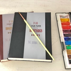 Watercolor Journal Sketchbook, Travel Journal Gift, Artist book with Fabriano Artistico 140lbs Extra White Hot Press and PL Leather Cover