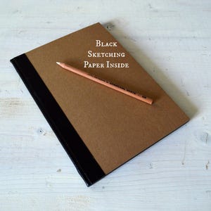 Quaderno di carta nera, diario con copertina rigida con pagine nere, album di ritagli nero, regalo per artisti e creativi