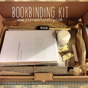 DIY Bookbinding kit with Instructions & Video Tutorial, Make your own Journal Creative Book Arts Bookish gift, Crafty Gift for Book lover image 1