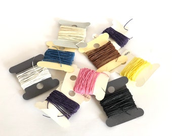 Waxed Linen Bookbinding Thread: Crawford's Irish Sewing, 5 Color Set (25m)