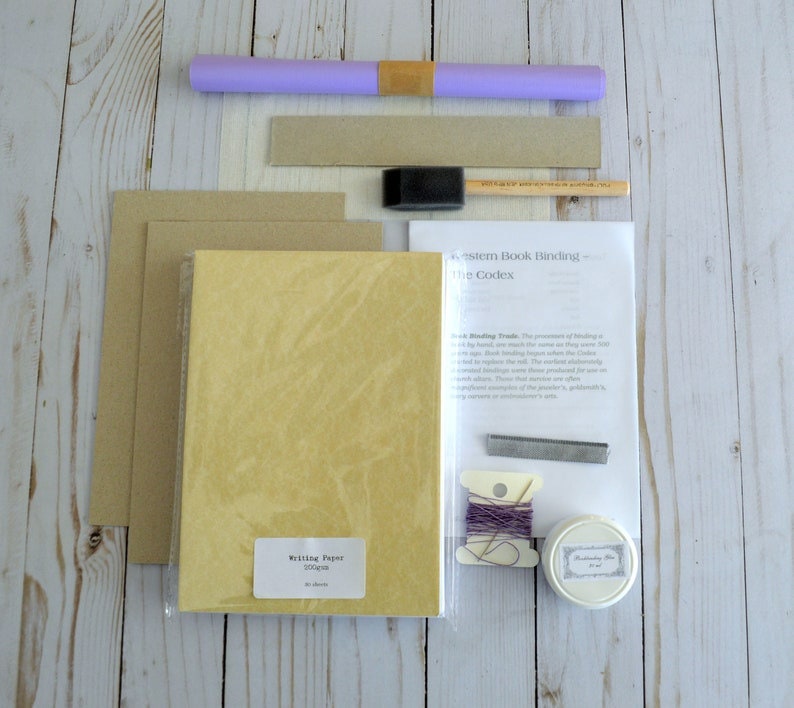 DIY Bookbinding kit with Instructions & Video Tutorial, Make your own Journal Creative Book Arts Bookish gift, Crafty Gift for Book lover image 8