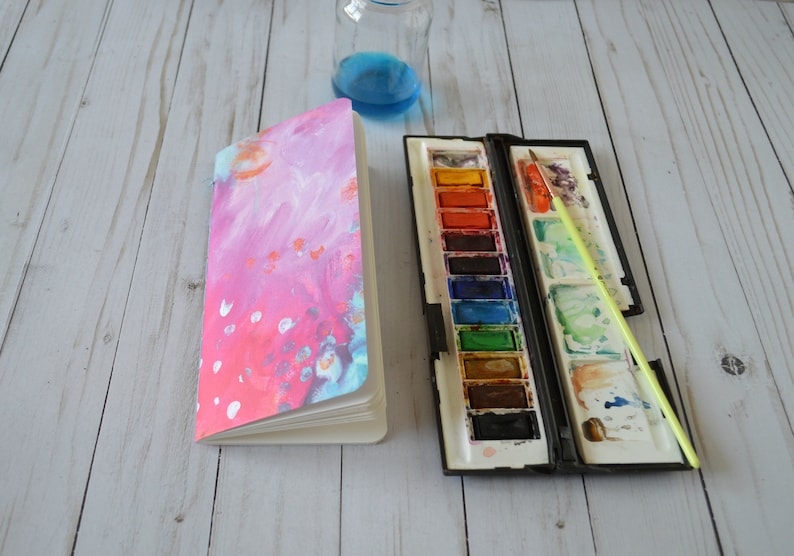 Travelers notebook journal refill with watercolor paper, artist pocket sketchbook midori insert, happy gift for creative image 3