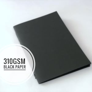 Classic Men's Blank Page Book in Black Personalized With Name and Monogram  or Quote 2024 Sketchbook Hardcover Blank Book Gift for Men 