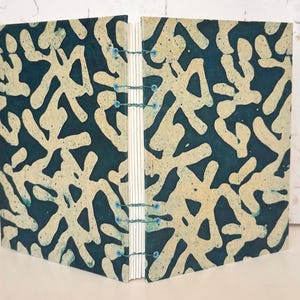 Lay Flat Hardcover Watercolor Journal Sketchbook, Fabriano Cotton Hot press Xtra white paper and Open Spine Gift for Artist Coptic Notebook