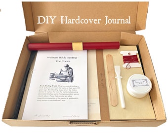 Make your own Book Kit - Supplies and Instructions for DIY Watercolor or Writing Journal Book, Book Binding Creative Gift