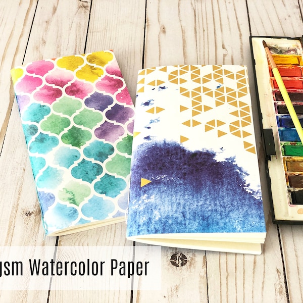 Set of 2 Watercolor Sketchbooks, Traveler Notebook Insert Refill, Artist Drawing Journal Gift, Art Journal bundle for Women, Creative gift