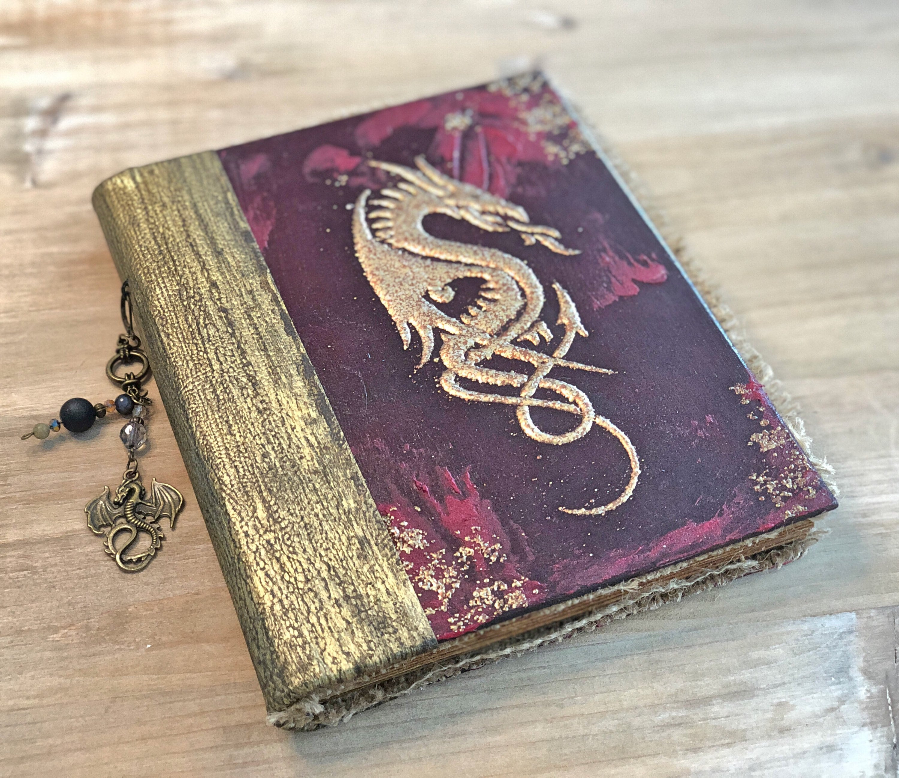 Dragon Spellbook Grimoire, Witch Notebook, Wizard RPG LARP Prop Gift, Book  of Shadows, Fantasy Writing Journal Diary, Magic Spell Book 