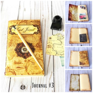 Pocket Travel Journal Notebook, Junk Journal Scrapbook, Vintage Map Travel Diary, Travelogue Notebook, TN refill insert, Gift for traveller