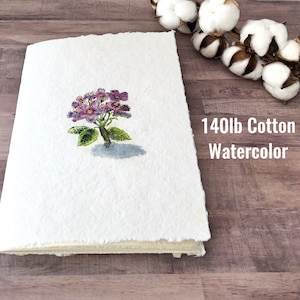 Large Watercolour Lay flat Sketchbook A4 with Fabriano Artistico Cold Pressed & Khadi cover, Soft cover Single Folio Journal gift for Artist