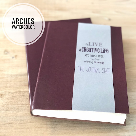 Large Arches Cotton Watercolor Sketchbook Pl Leather Journal