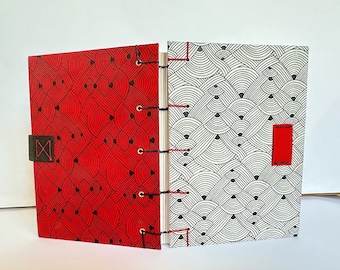 Artisan Journal Sketchbook with Hahnemühle Bamboo paper, Hardcover Watercolor Mixed Media Open Spine Lay flat Coptic Notebook, Artist Gift