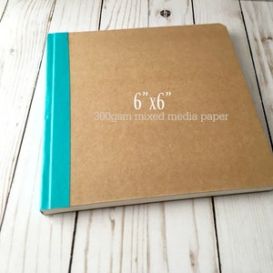 Album da disegno quadrato con tecnica mista, regalo con carta per acquerello Fabriano da 300 g/m² - Scegli la dimensione, regalo per artisti illustratori