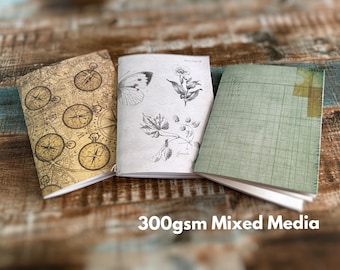 Juego de recambios para cuaderno de técnicas mixtas A5 con papel de 140 libras para técnicas mixtas, recambio de recambio para cuaderno Moleskine, cuaderno Urban Sketchers, regalo para artistas.