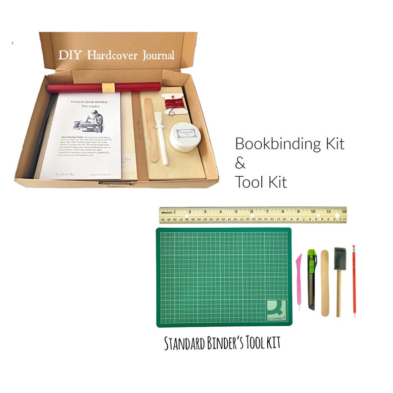 DIY bookbinding kit to make your own journal book diary with instructions of binding, Make your Book kit, Book Binding Supplies kit image 10