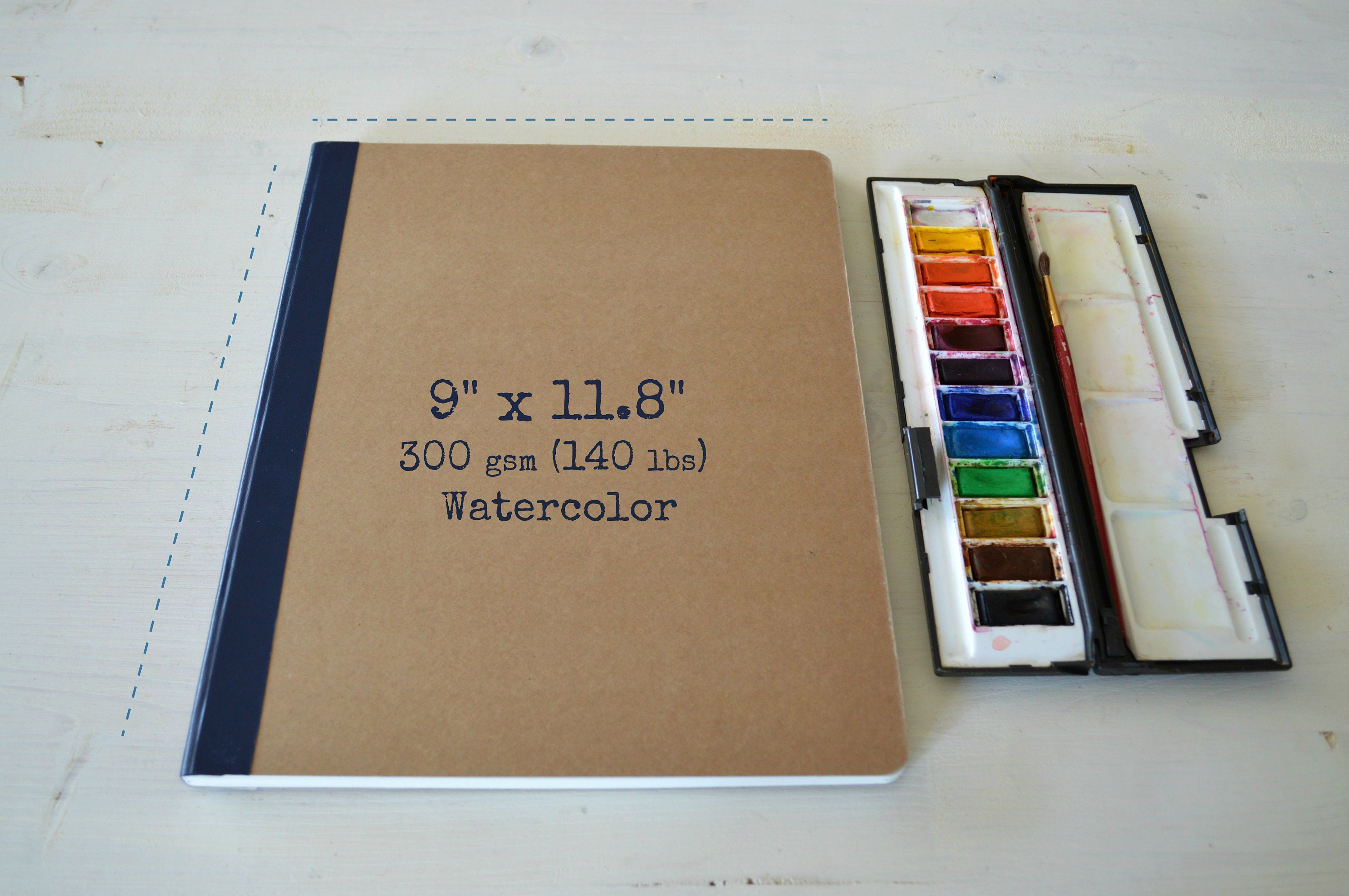 Large Marbled Hand-sewn Sketchbook 8x10 -  UK
