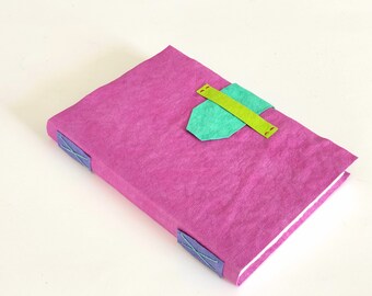 Artist Sketchbook with closure & Fabriano Cotton Blend Watercolor Paper and Kraftex Cover, Pocket Travel Journal, Small Notebook Artist Gift