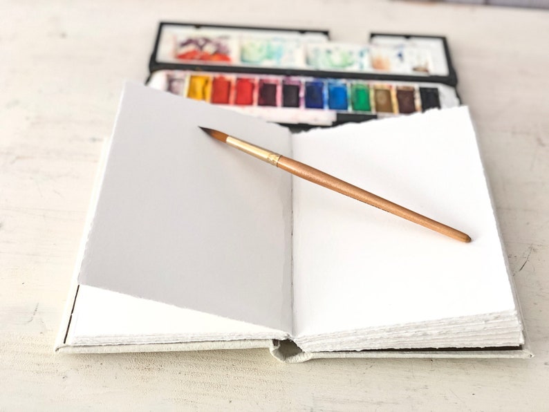 Hardcover Artist Watercolor Sketchbook Organic Travel Journal Etsy