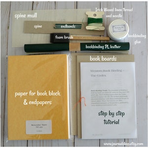 DIY Bookbinding kit with Instructions & Video Tutorial, Make your own Journal Creative Book Arts Bookish gift, Crafty Gift for Book lover image 6