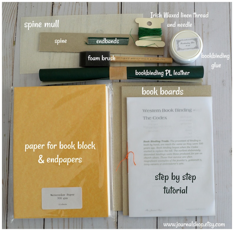 DIY Bookbinding kit with Instructions & Video Tutorial, Make your own Journal Creative Book Arts Bookish gift, Crafty Gift for Book lover image 6
