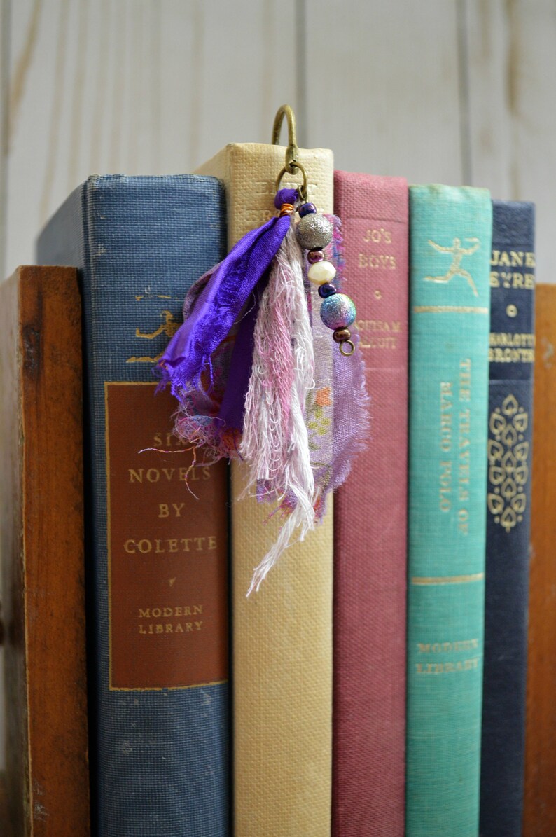Metal Book Marker Book Jewelry Charm Page Marker Beaded Etsy