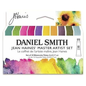 Ensemble aquarelle Daniel Smith Jean Haines Master Artist, lot de 10 couleurs dans des tubes de 5 ml, palette complète de pigments de qualité professionnelle à peindre