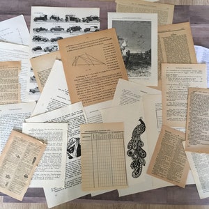 Vintage boekpagina's Grieks, Frans, Duits, Pools en andere Europese boeken, junk journal kit, collage papier, grote ephemera pack voor uw kunst