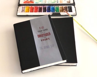 Cotton Watercolor Journal Sketchbook Travel Journal Artist blank book with Fabriano Artistico Hot pressed 140lbs and PL Leather Cover
