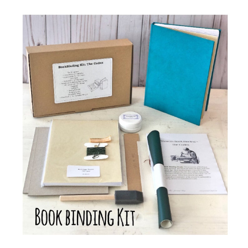 DIY Bookbinding kit with Instructions & Video Tutorial, Make your own Journal Creative Book Arts Bookish gift, Crafty Gift for Book lover image 2