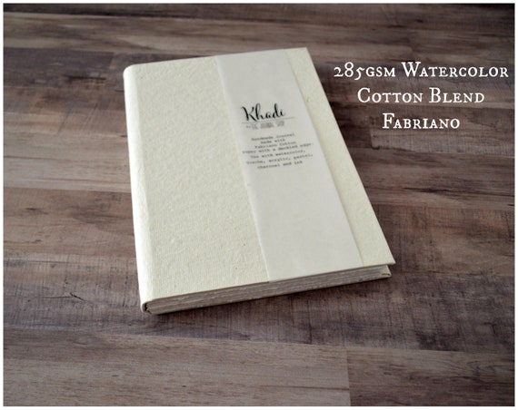 Cotton Watercolor Hardcover Sketchbook, Organic Travel Notebook, Artist  Blank Book, Art Journal With 285 Gsm 130 Lbs Fabriano Cotton Blend 
